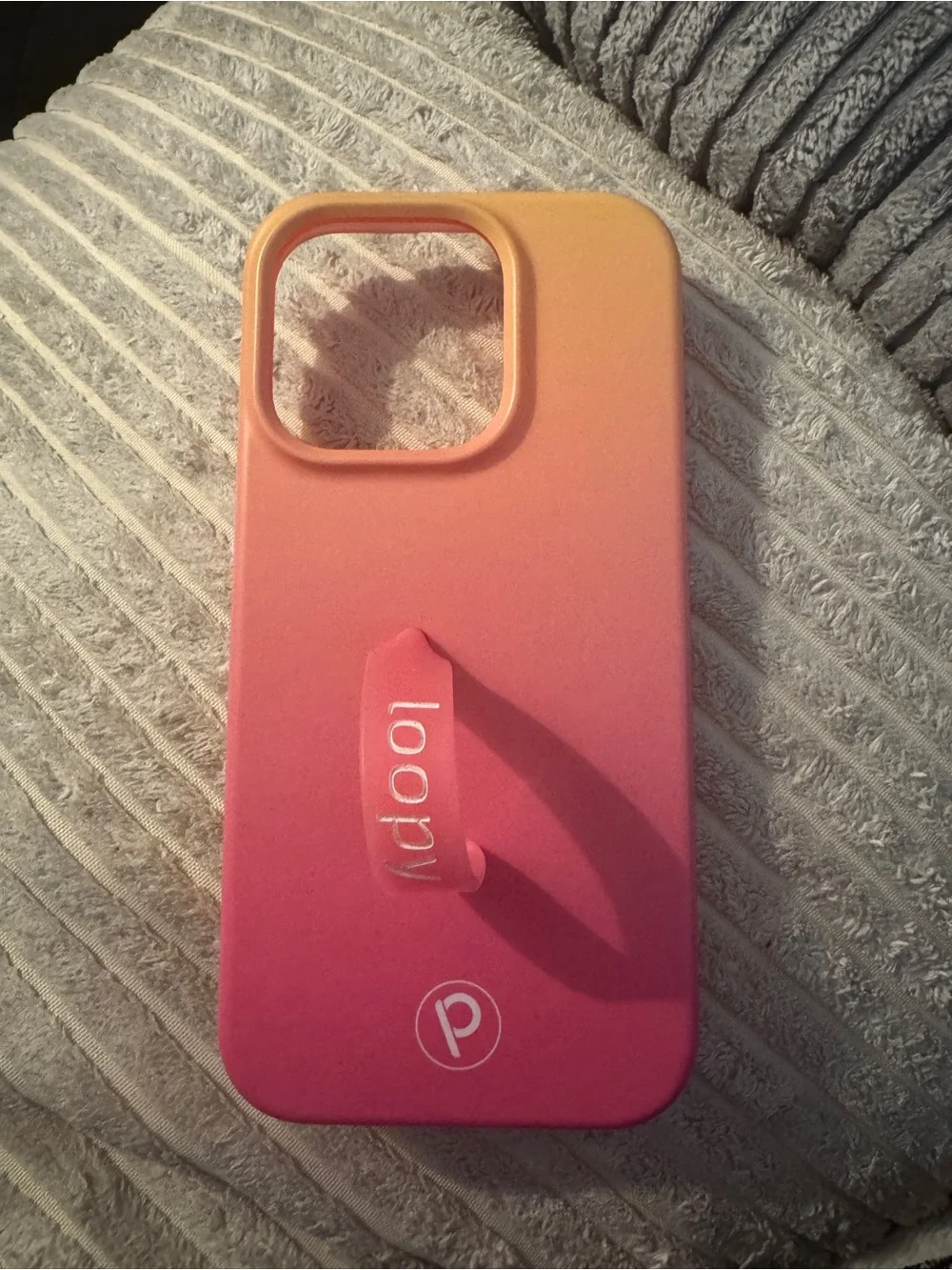 iPhone 15 Pro Loopy Case Pink to Orange Gradient Phone Case with Loop Grip
